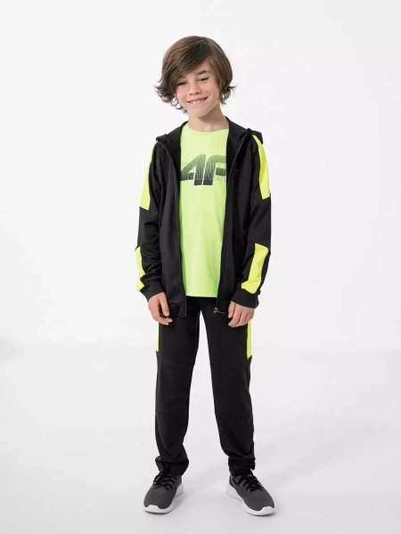 Bluza dziecięca z kapturem rozpinana 4F HJZ22-JBLMF001-20S