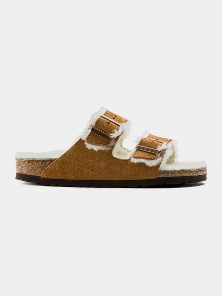 Klapki damskie BIRKENSTOCK ARIZONA SHEARLING MINK 1001135 