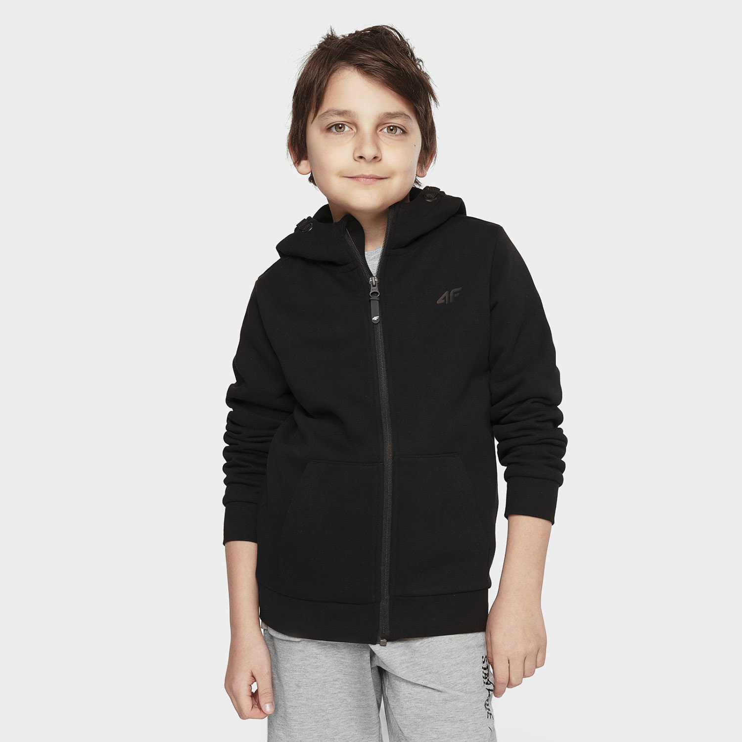 Bluza dziecięca z kapturem rozpinana 4F HJL21-JBLM001-20S
