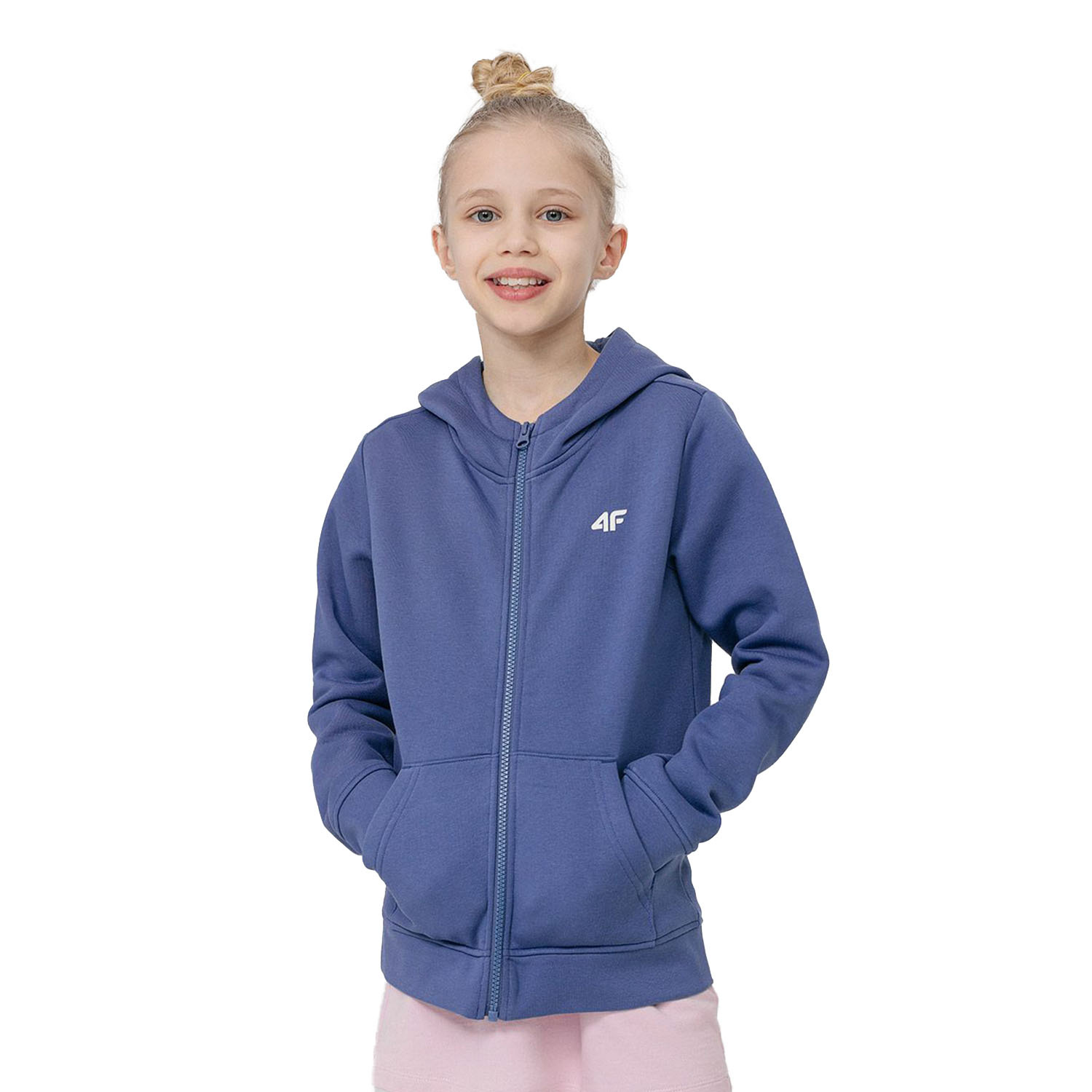 Bluza dziecięca z kapturem rozpinana 4F HJL22-JBLD001-32S