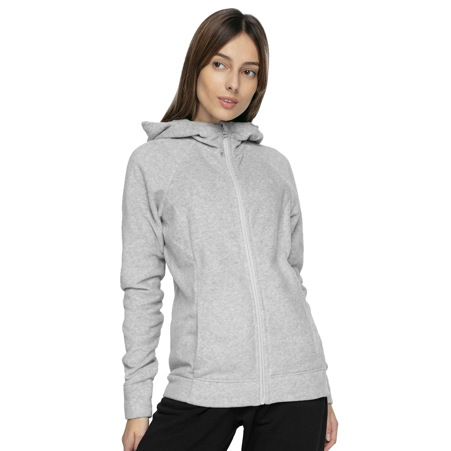 Bluza damska z kapturem rozpinana polarowa 4F NOSH4-PLD351-27M