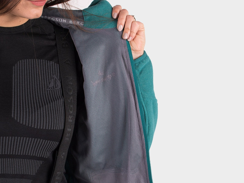 Bluza damska z kapturem rozpinana polarowa BERGSON TIFFANY WP TURQUOISE