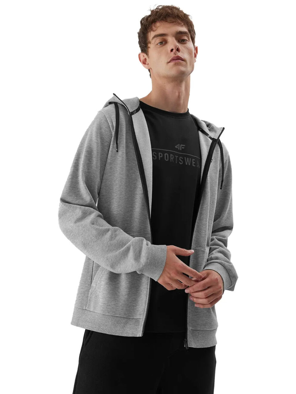 Bluza męska z kapturem rozpinana 4F 4FAW23TSWSM695-27M
