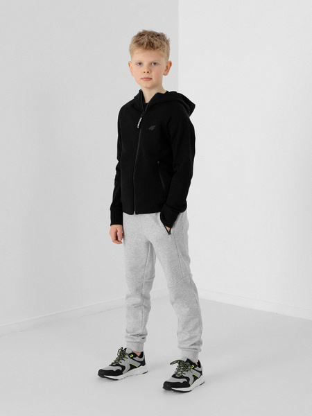 Bluza dziecięca z kapturem rozpinana 4F JUNIOR HJL22-JBLM005-20S