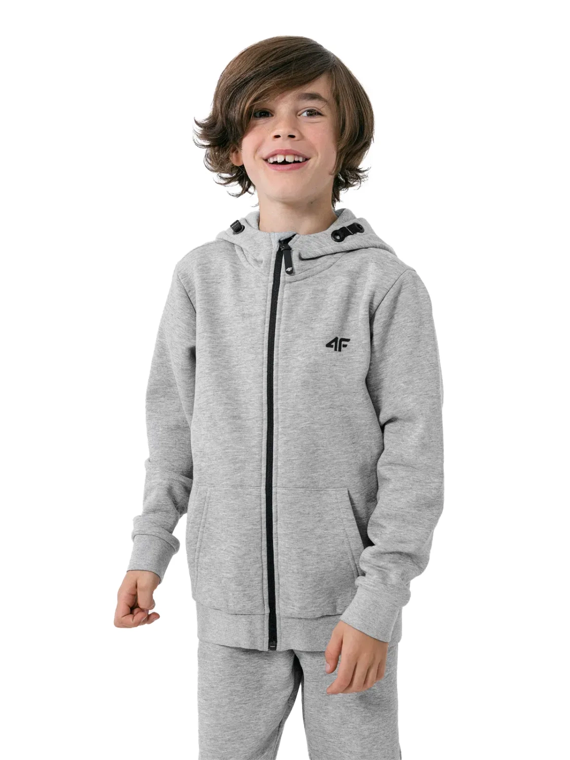 Bluza dziecięca z kapturem rozpinana 4F HJZ22-JBLM001-27M
