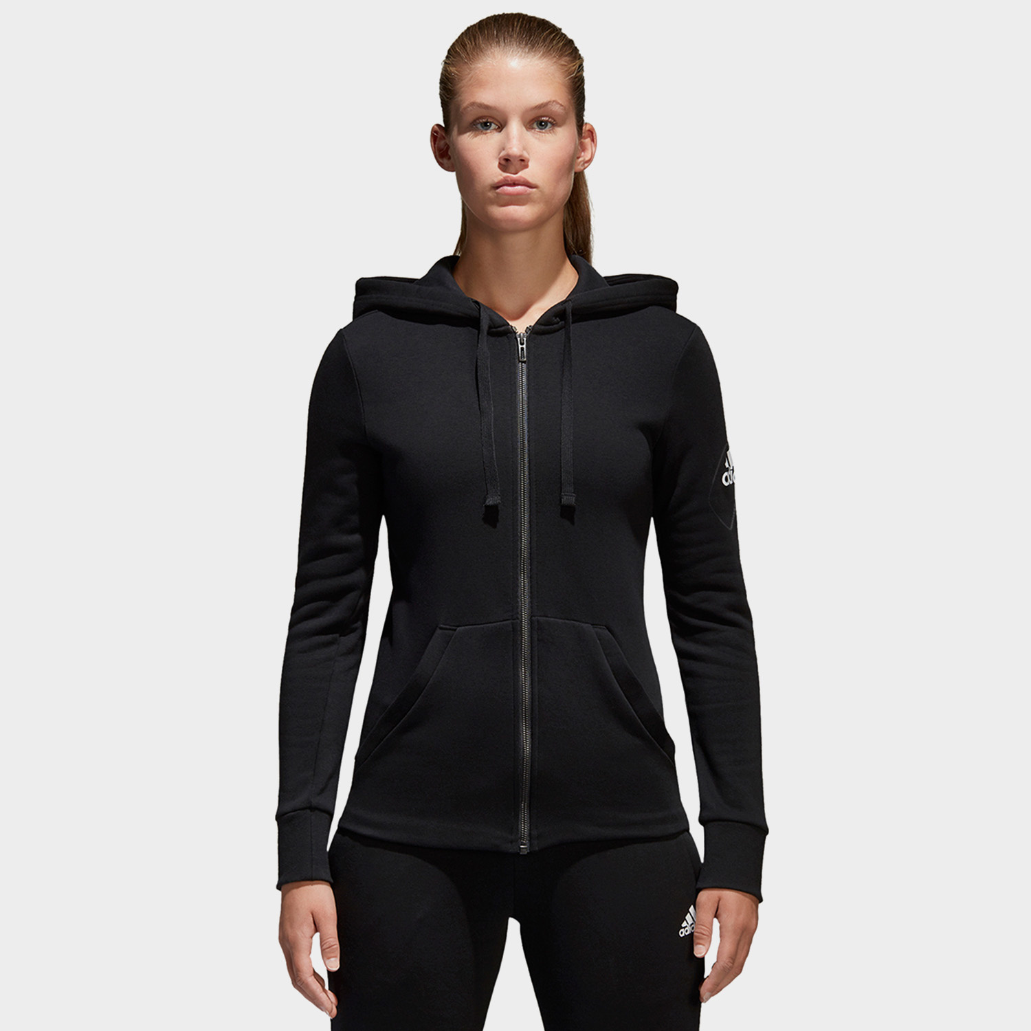 Bluza damska z kapturem rozpinana adidas ESS SOLID FZ HD S97085