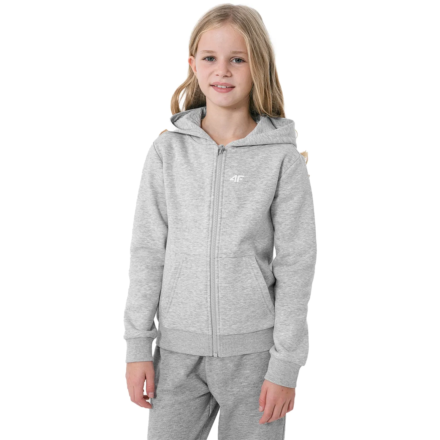 Bluza dziecięca z kapturem rozpinana 4F HJZ22-JBLD001-25M