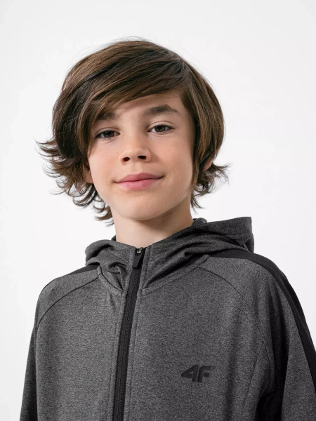 Bluza dziecięca z kapturem rozpinana 4F HJZ22-JBLMF001-23M