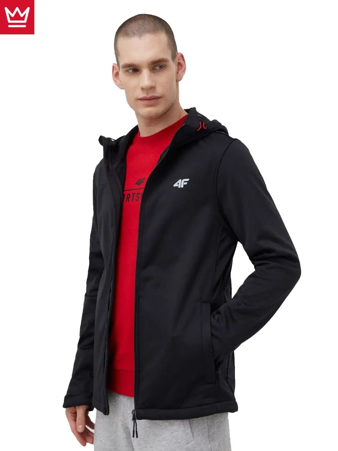 Kurtka męska softshell wiatroodporna 4F 4FWSS24TSOFM336-20S