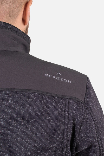Bluza męska rozpinana polarowa BERGSON HELICON WP BLACK