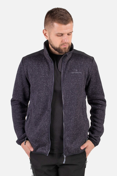 Bluza męska rozpinana polarowa BERGSON HELICON WP BLACK