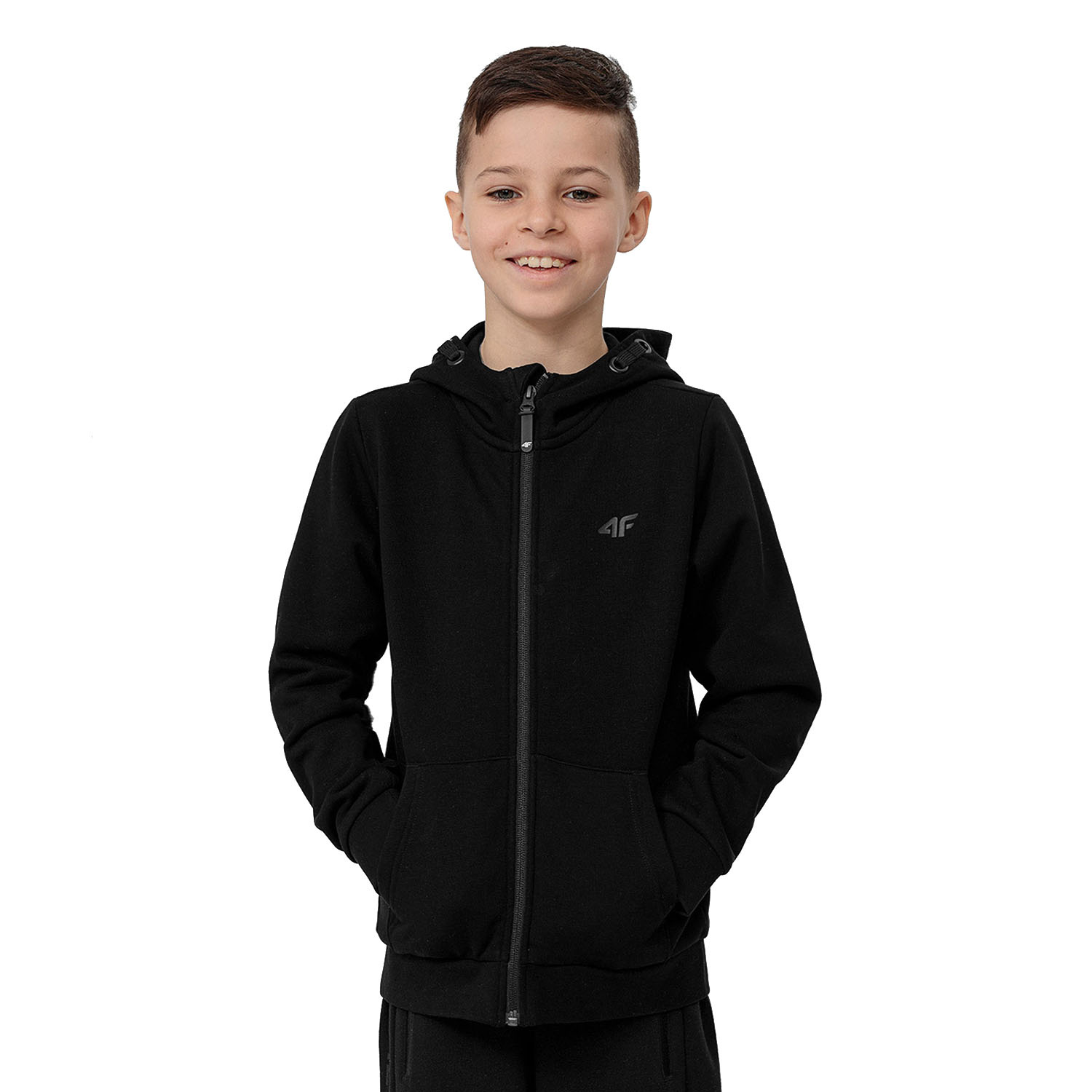 Bluza dziecięca z kapturem rozpinana 4F HJL22-JBLM001-20S