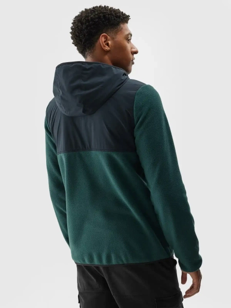 Bluza męska z kapturem rozpinana polarowa 4F 4FWAW24TFLEM269-40S