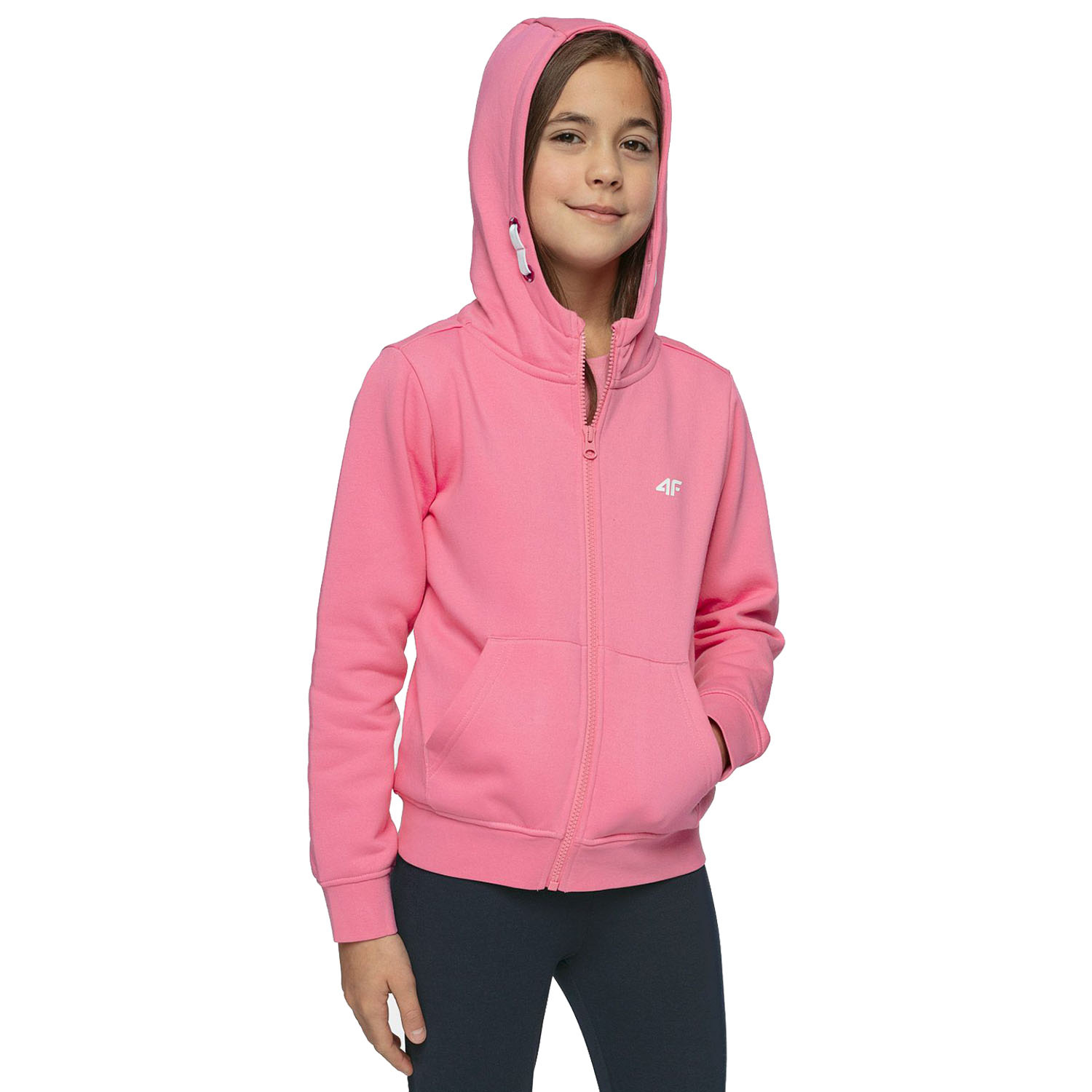 Bluza dziecięca z kapturem rozpinana 4F HJZ21-JBLD002-54S