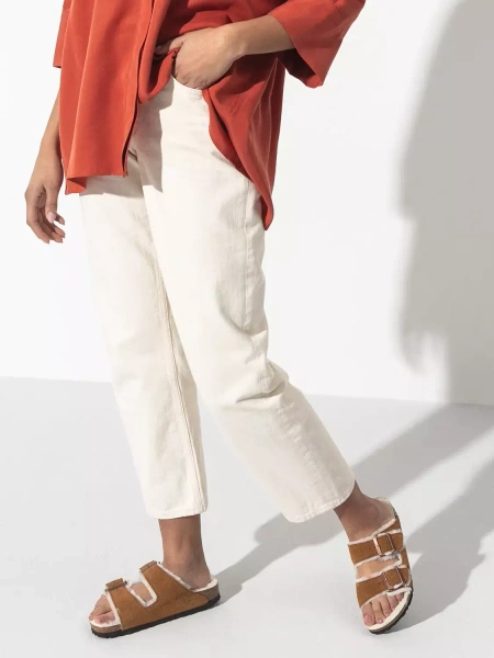 Klapki damskie BIRKENSTOCK ARIZONA SHEARLING MINK 1001135 