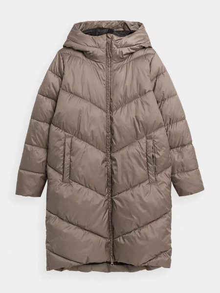 Kurtka damska zimowa puchowa długa 4F 4FAW23TDJAF235-82S 