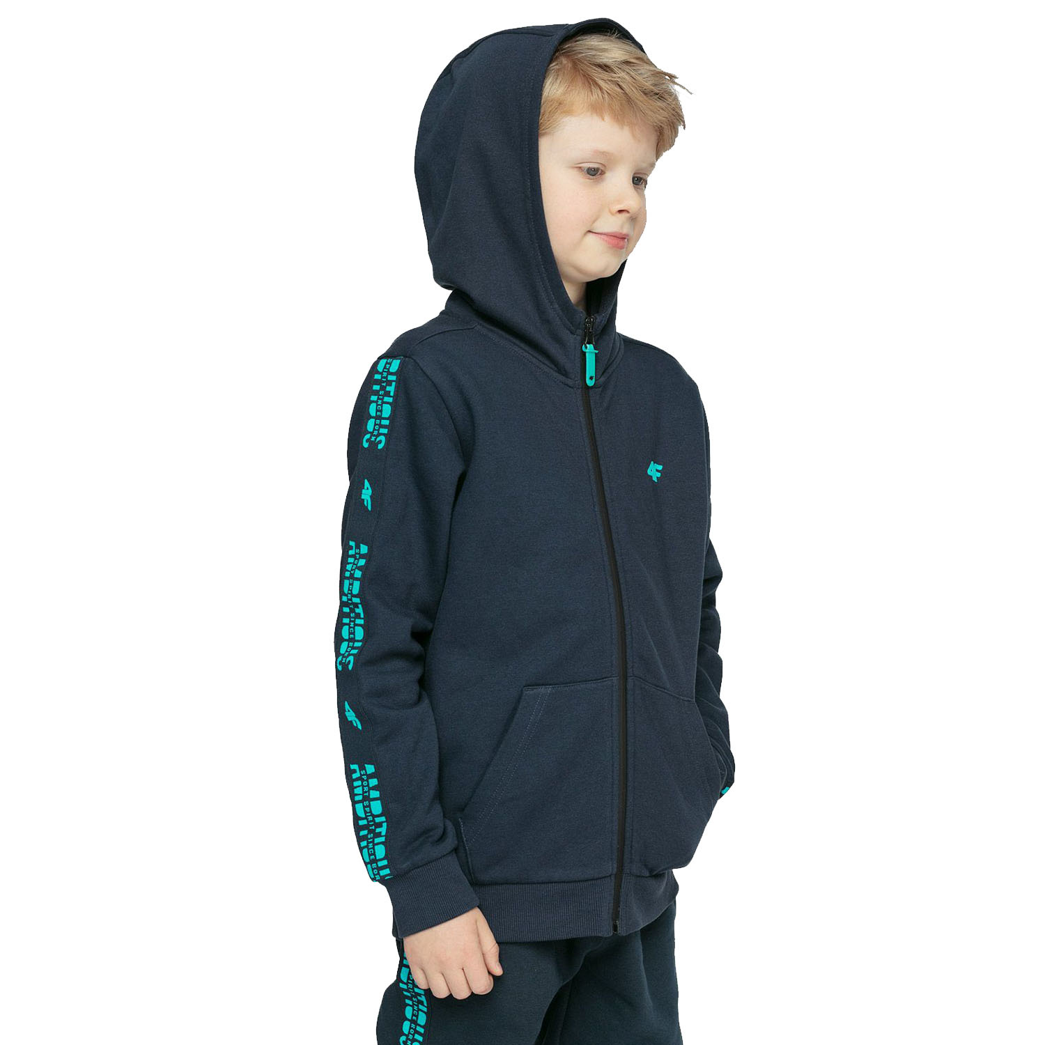 Bluza dziecięca z kapturem rozpinana 4F HJZ21-JBLM003B-31S