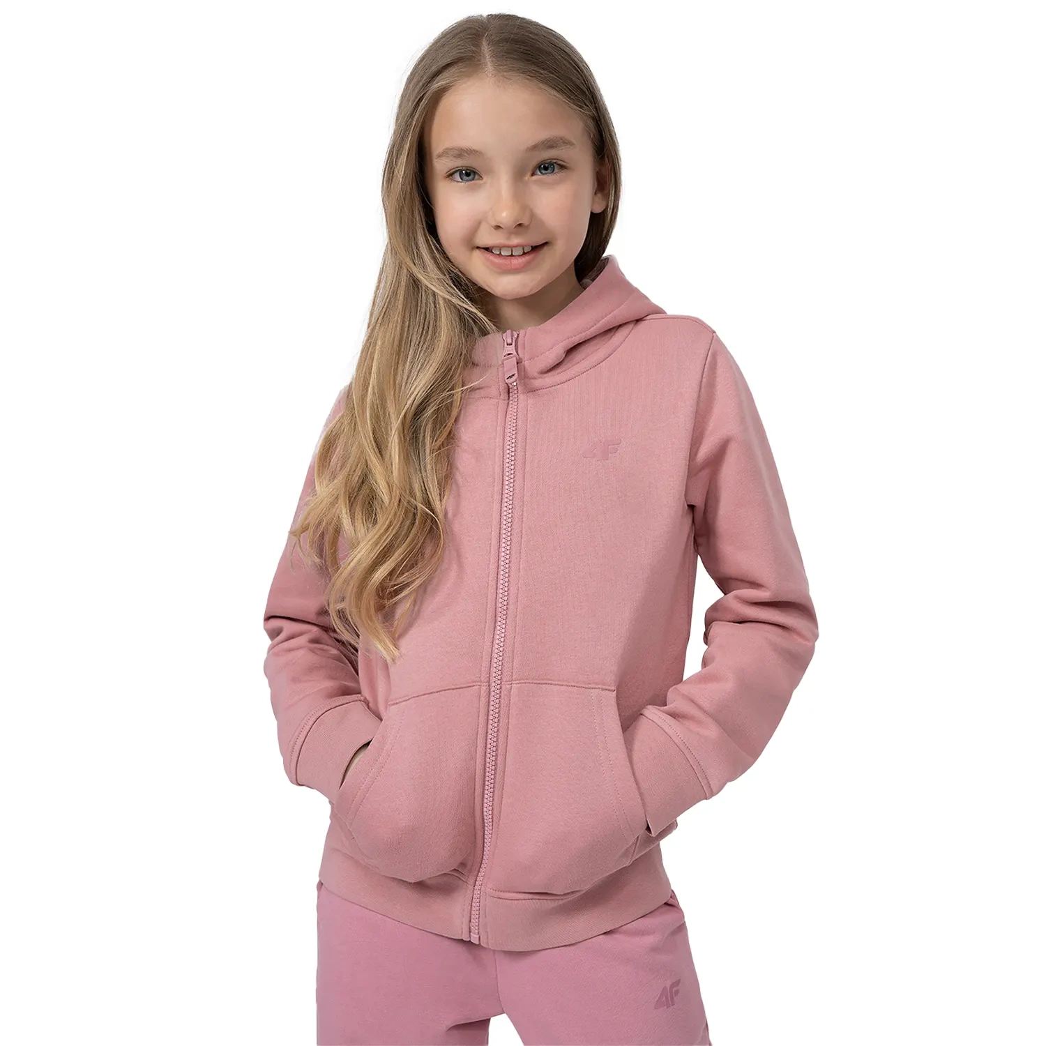 Bluza dziecięca z kapturem rozpinana 4F 4FJSS23TSWSF216-54S