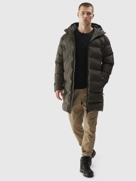 Kurtka męska zimowa puchowa długa 4F 4FAW23TDJAM246-43S