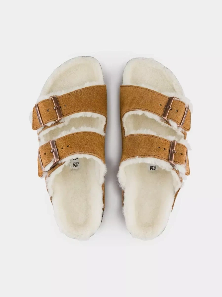 Klapki damskie BIRKENSTOCK ARIZONA SHEARLING MINK 1001135 