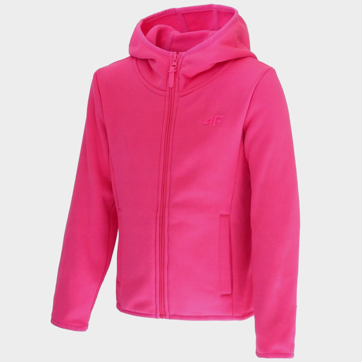 Bluza dziecięca z kapturem rozpinana polarowa 4F HJL20-JPLD001-55S