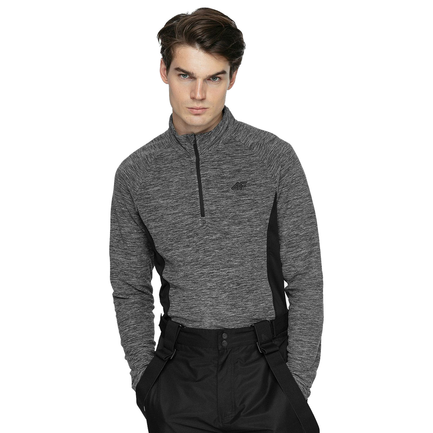 Bluza męska z kapturem rozpinana polarowa 4F H4Z21-BIMP034-24M