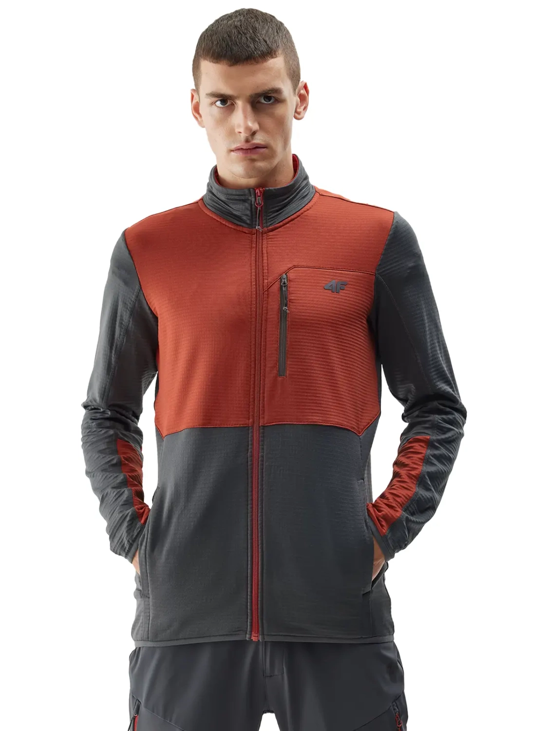 Bluza męska rozpinana polarowa 4F 4FAW23TFLEM118-81S