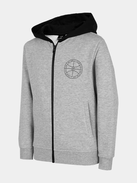 Bluza dziecięca z kapturem rozpinana 4F HJZ22-JBLM004-27M