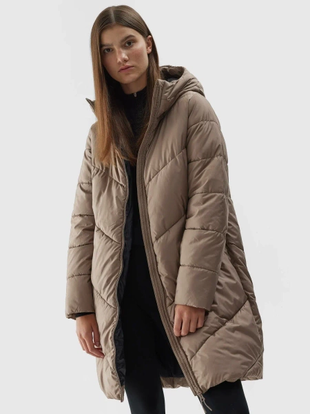 Kurtka damska zimowa puchowa długa 4F 4FAW23TDJAF235-82S 