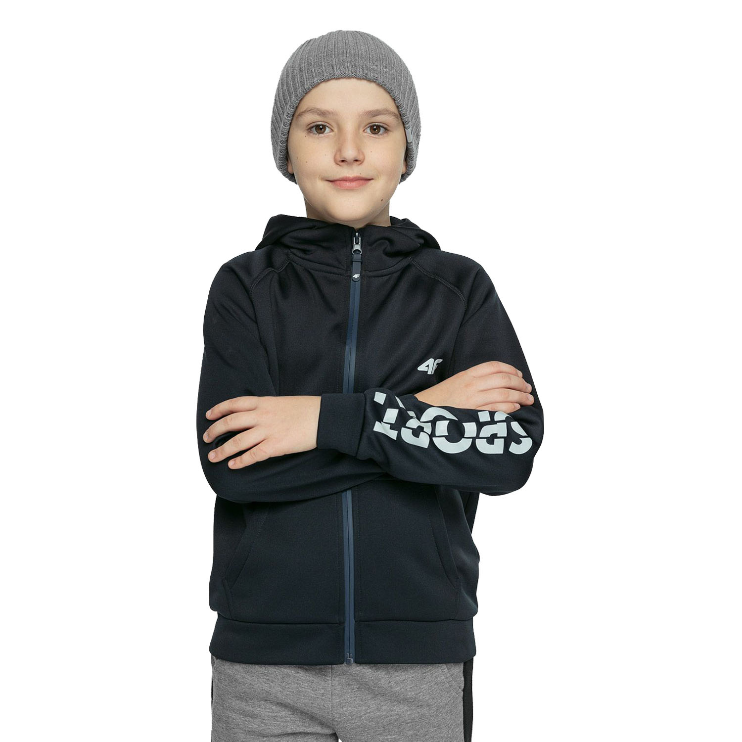 Bluza dziecięca z kapturem rozpinana HJZ21-JPLM001A-31S