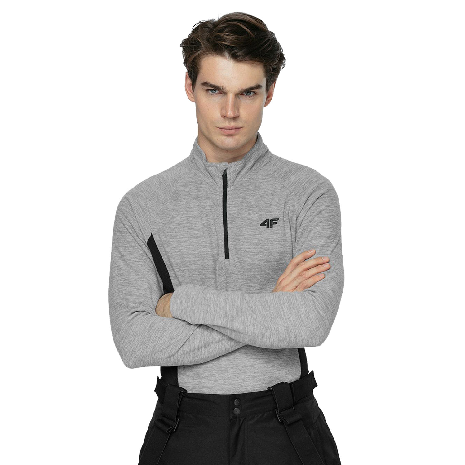 Bluza męska z kapturem rozpinana polarowa 4F H4Z21-BIMP034-27M