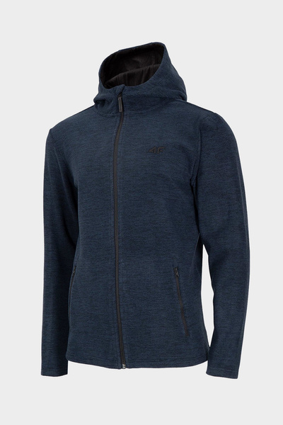 Bluza męska z kapturem rozpinana polarowa 4F NOSH4-PLM002-30M