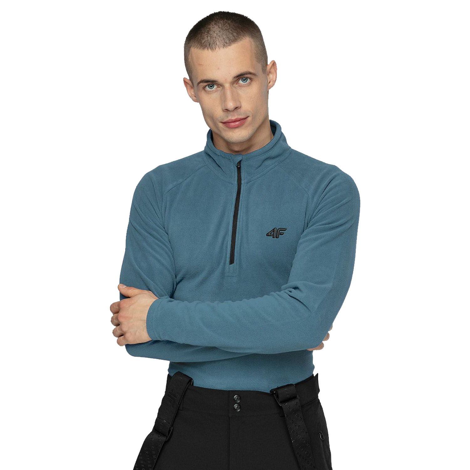 Bluza męska z kapturem rozpinana polarowa 4F H4Z21-BIMP030-34S