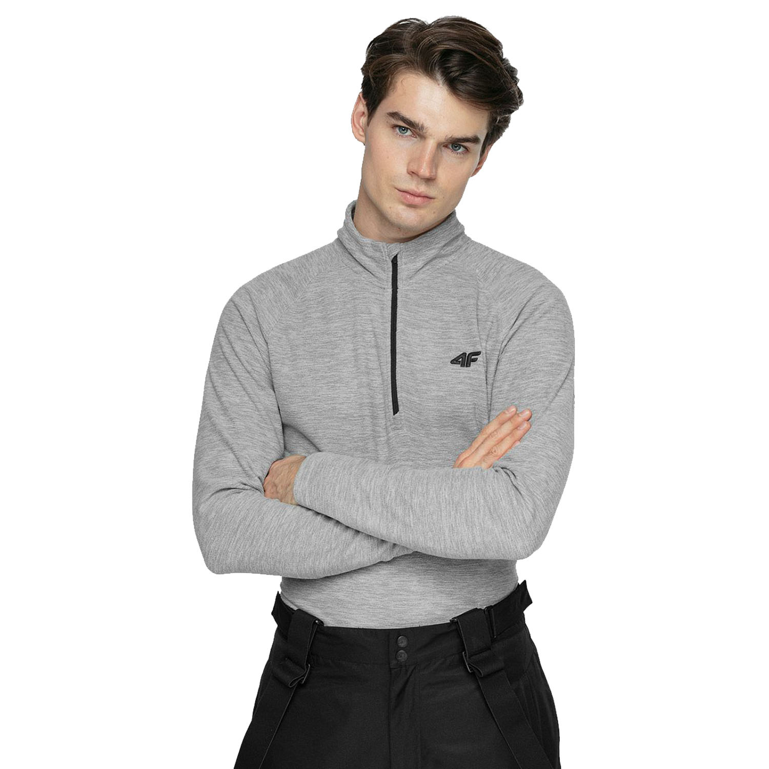 Bluza męska z kapturem rozpinana polarowa 4F H4Z21-BIMP030-27M