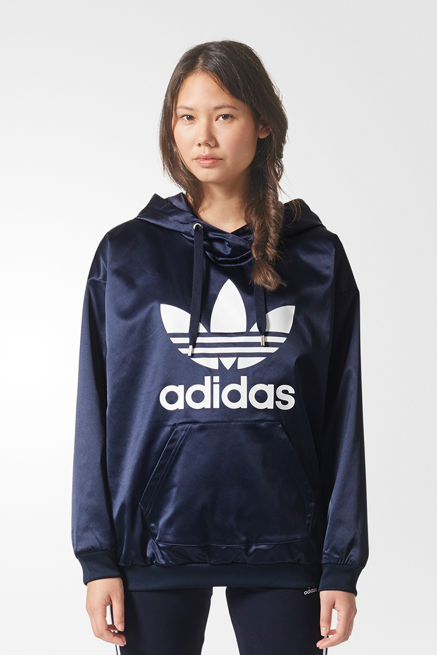 Adidas trefoil hoodie damska online